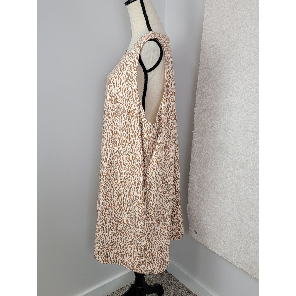 Old Navy Shift Dress Womens XXL Brown Excellent Linen Blend Animal Print Pockets - Picture 10 of 10